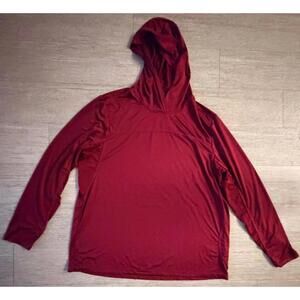 Men's Burgundy Long Sleeve Hoodie